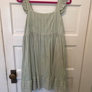 Women’s Sage Green Ruffle Strap Sundress